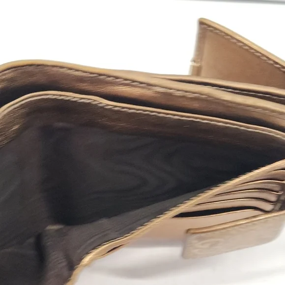 Authentic Gucci Wallet Purse Guccissima Bronze Gold Woman - Picture 8 of 9